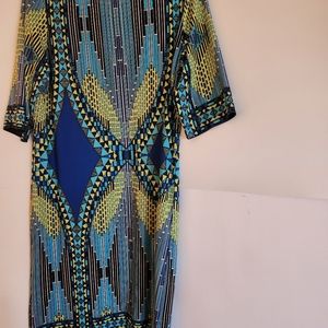 Sandra Darren brand womens dress ,Size 12, Multi colored shades of blue.